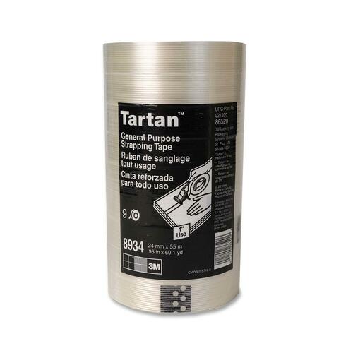 Scotch Tartan Filament Tape - 60.1 yd (55 m) Length x 0.94" (24 mm) Width - 3" Core - 1 Each - Filament Tape - MMM893424X55