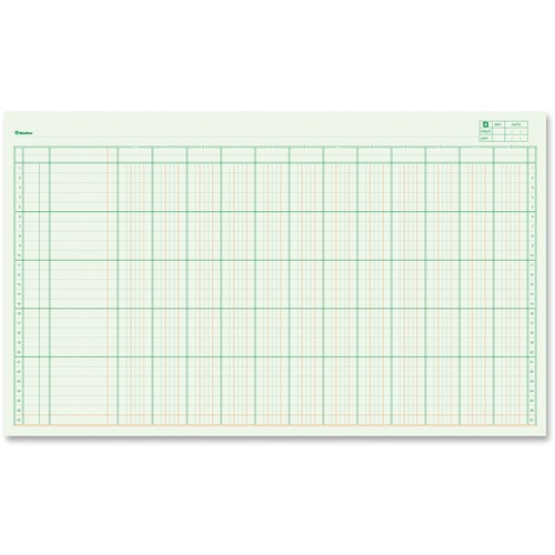 Blueline Large Columnar Pad - 50 Sheet(s) - 14" x 8 1/4" Sheet Size - 12 Columns per Sheet - Green Sheet(s) - Blue Cover - Recycled - 1 Each - Accounting/Columnar/Record Books & Pads - BLIA4012