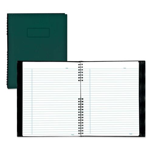 Blueline Notepro Hard Cover Composition Book - 192 Sheets - Front Ruling Surface - 9 1/4" x 7 1/4" - Green Paper - Hard Cover - 1 Each