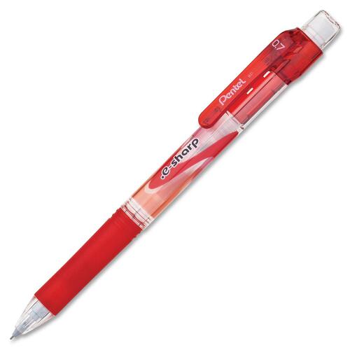 Pentel e-Sharp Mechanical Pencil - 0.7 mm Lead Diameter - Refillable - Red Barrel - 12 / Box