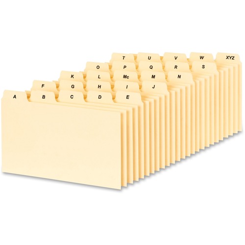 Oxford PlainTab Index Card File Guide - Printed Tab(s) - Character - A-Z - 5" Tab Height x 3" Tab Width - Manila Tab(s) - 1 / Pack