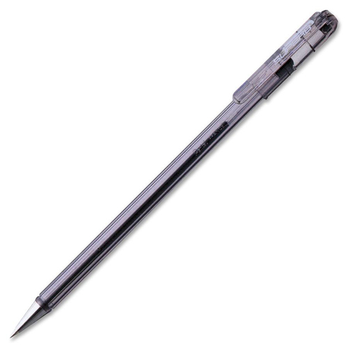 Pentel Superb Ballpoint Pen - Fine Pen Point - 0.7 mm Pen Point Size - Refillable - Black - Transparent Barrel - Metal Tip - 1 Each - Ballpoint Stick Pens - PENBK77A