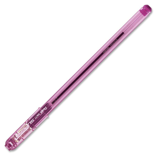 Pentel Superb Ballpoint Pen - Fine Pen Point - 0.3 mm Pen Point Size - Refillable - Pink - Transparent Barrel - Metal Tip - 1 Each