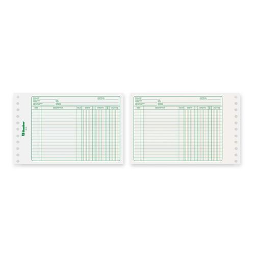 Blueline Bilingual Ledger Sheet - 100 Sheet(s) - 8 1/2" x 5 1/2" Sheet Size - 11 x Holes - White Sheet(s) - Recycled - 100 / Pack