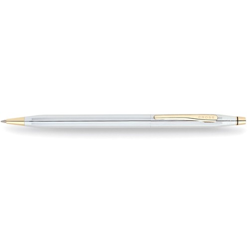 Cross Classic Century Medalist Chrome 23KT Gold Plated Appointments Ballpoint Pen - Chrome, Gold Barrel - 1 Each