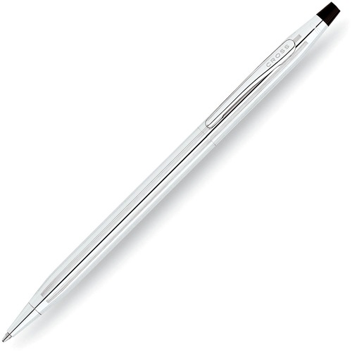 Cross Classic Century Lustrous Chrome Ball-Point Pen - Medium Pen Point - Black - Chrome Barrel - 1 Each - Fine Writing Pens & Pencils - CROC3502