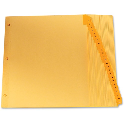 Oxford Preprinted Laminated Tab Index Divider - Printed Tab(s) - Character - A-Z - 8.50" Divider Width x 11" Divider Length - Buff Divider - Mylar Tab(s) - 26 / Set