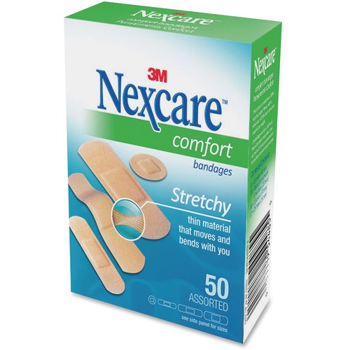 3M Nexcare Comfort Strips Bandage - 50/Box