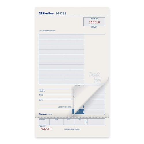 Blueline Guest Check Book - 400 Sheet(s) - 2 PartCarbonless Copy - 4 1/4" x 7 1/2" Sheet Size - 400 / Pack - Sales Forms & Refills - BLI72975