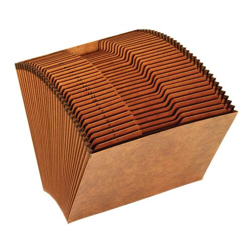 Globe-Weis Letter Recycled Expanding File - 31 Pocket(s) - Kraft - Reinforced