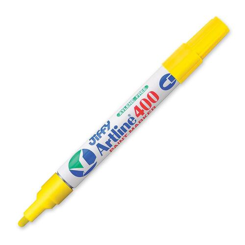 Jiffco Artline Medium Paint Marker - Medium Marker Point - 2.3 mm Marker Point Size - Yellow - 1 Each