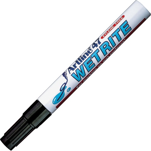 Jiffco Artline Wetrite Permanent Marker - Black - Aluminum Barrel