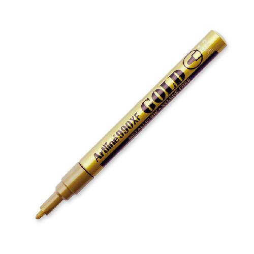 Jiffco 990XF Metallic Ink Markers - Fine Marker Point - 1.2 mm Marker Point Size - Bullet Marker Point Style - Gold - 1 Each - Art Markers - JIFEK990GD