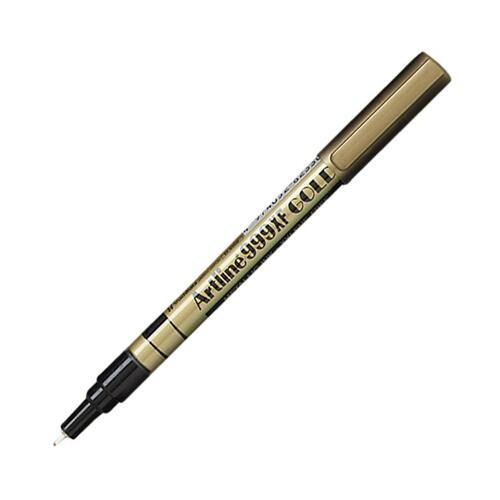 Jiffco 999XF Metallic Ink Markers - Extra Fine Marker Point - 0.8 mm Marker Point Size - Gold - 1 Each