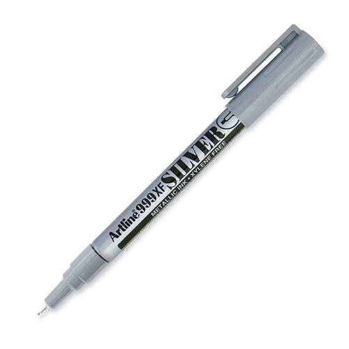 Jiffco 999XF Metallic Ink Markers - Extra Fine Marker Point - 0.8 mm Marker Point Size - Silver - 1 Each - Art Markers - JIFEK999SR