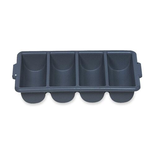 Rubbermaid 4-Compartment Cutlery Bin - External Dimensions: 21.3" Width x 3.8" Depth x 11.5" Height - Plastic - Gray - 1 Each - Cutlery - RUBFG336200GR