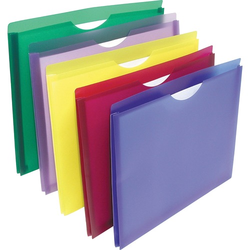 Winnable Letter File Jacket - 8 1/2" x 11" - 1" Expansion - Assorted - 5 / Pack - Expanding Pockets - WNNFJ01AD