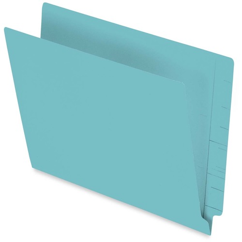 Pendaflex Letter Recycled End Tab File Folder - 8 1/2" x 11" - 3/4" Expansion - Turquoise - 10% Recycled - 100 / Box - End Tab Folders - PFXH110DTQ