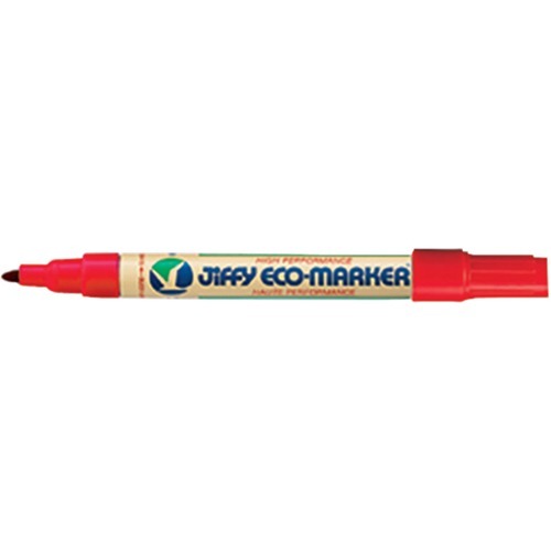 Jiffco Permanent ECO Fine Refillable Marker - Fine Marker Point - Refillable - Red Alcohol Based Ink - 12 / Box - Art Markers - JIFJK702