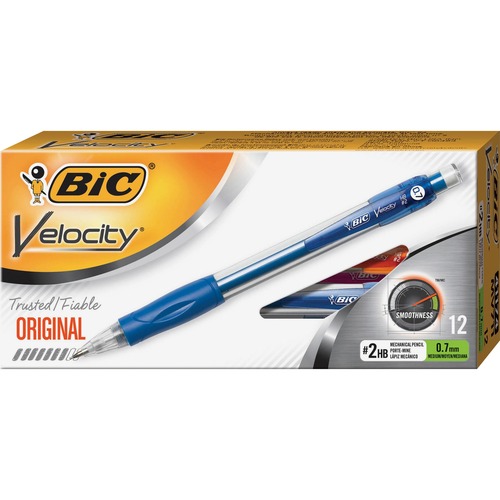 BIC Velocity Mechanical Pencil - #2 Lead - 0.7 mm Lead Diameter - Refillable - Blue Barrel - 12 / Box