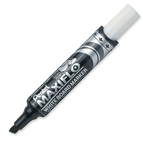 Pentel Whiteboard Maxi Marker - Medium Marker Point - Chisel Marker Point Style - Black Alcohol Based Ink - 1 Each - Dry Erase Markers - PENMWL6A