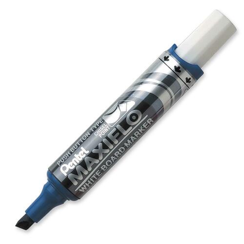 Pentel Whiteboard Maxi Marker - Medium Marker Point - Chisel Marker Point Style - Blue Alcohol Based Ink - 1 Each