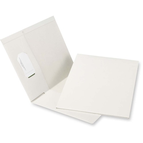 Oxford Letter Recycled Pocket Folder - 8 1/2" x 11" - 100 Sheet Capacity - 2 Pocket(s) - White - 100% Recycled - 25 / Box