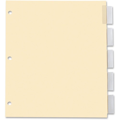 Oxford Insertable Index Tab - 5 Tab(s) - 8.50" Divider Width x 11" Divider Length - Letter - Manila Divider - Clear Plastic Tab(s) - 5 / Set - Insertable Tab Index Dividers - OXFR2135C
