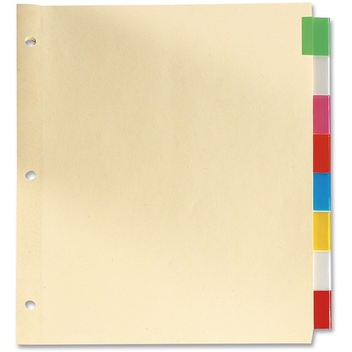 Oxford Insertable Index Tab - 8 Tab(s) - Legal - Manila Divider - Assorted Plastic Tab(s) - 8 / Set - Index Dividers - OXFR2178A