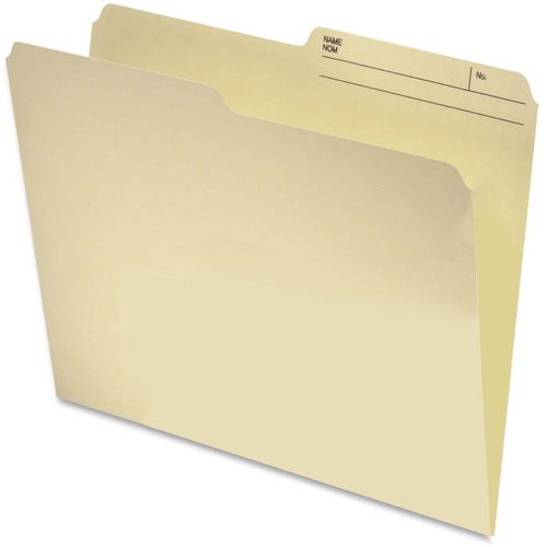 Pendaflex Letter Recycled Top Tab File Folder - 8 1/2" x 11" - Manila - 60% Recycled - 100 / Box = PFXR409