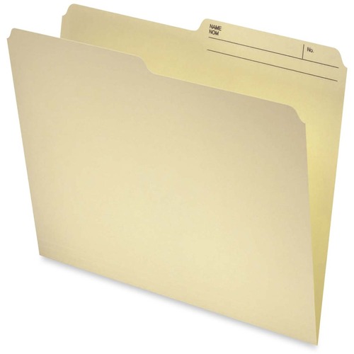 Pendaflex Letter Recycled Top Tab File Folder - 8 1/2" x 11" - Kraft - 60% Recycled - 100 / Box - Top Tab Colored Folders - PFXR414