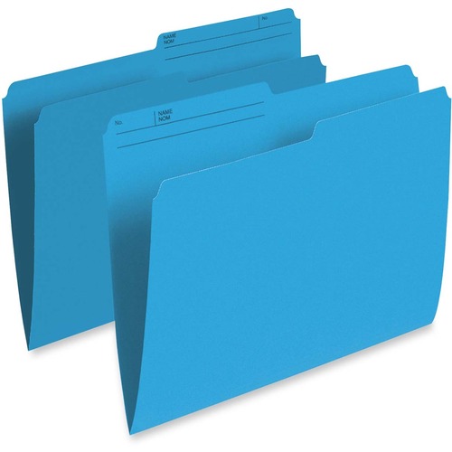 Pendaflex 1/2 Tab Cut Letter Recycled Top Tab File Folder - 8 1/2" x 11" - Blue - 10% Recycled - 100 / Box - Top Tab Colored Folders - PFXR415BLU