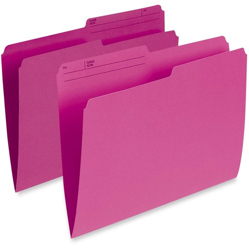 Pendaflex 1/2 Tab Cut Letter Recycled Top Tab File Folder - 8 1/2" x 11" - Pink - 10% Recycled - 100 / Box - Top Tab Colored Folders - PFXR415PNK