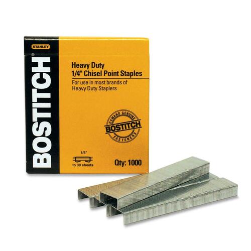 Stanley-Bostitch SB351/4-5M Heavy Duty Staple - Heavy Duty - 1/4" Leg - Holds 25 Sheet(s) - Chisel Point - Steel5000 / Box - Staples - BOSSB35145M