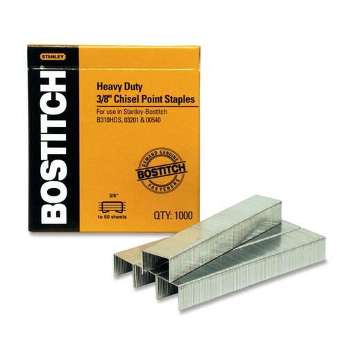 Stanley-Bostitch Heavy Duty Staple - Heavy Duty - 3/8" Leg - Chisel Point - Steel5000 / Box - Staples - BOSSB35385M