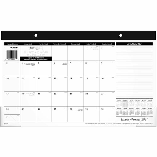 At-A-Glance Monthly Compact Calender - Madill - The Office Company