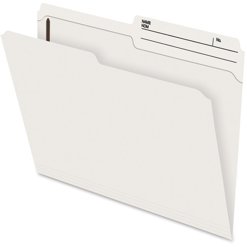 Pendaflex 1/2 Tab Cut Letter Recycled Top Tab File Folder - 8 1/2" x 11" - 2" Fastener Capacity for Folder - Top Tab Location - Right Tab Position - Ivory - 10% Recycled - 100 / Box - Top Tab Fastener Folders - PFXSTIDT413RT