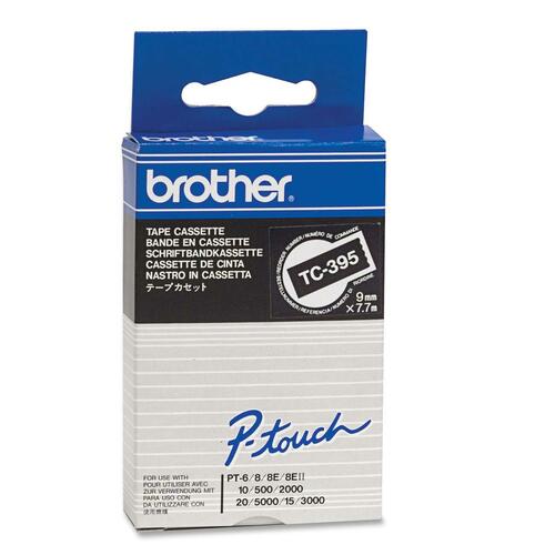 Brother Laminated Lettering Tape - 23/64" Width - White, Black - 1 Each - Self-adhesive