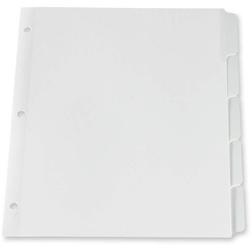 Oxford Heavy Duty Plain Tab Loose Leaf Index Divider - 5 Tab(s) - 8.50" Divider Width x 11" Divider Length - Letter - White Divider - Plastic Tab(s) - 5 / Set - Copier/Laser/Inkjet Index Dividers - OXFWR2135W