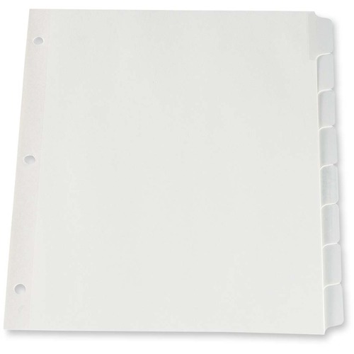 Oxford Heavy Duty Plain Tab Loose Leaf Index Divider - 8 Tab(s) - 8.50" Divider Width x 11" Divider Length - Letter - White Divider - Plastic Tab(s) - 8 / Set