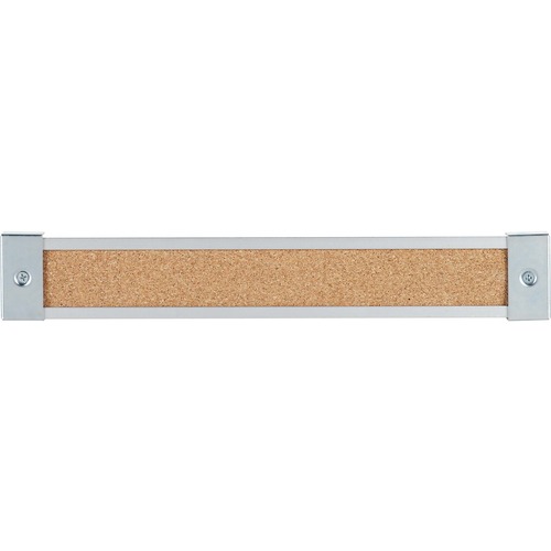 Quartet® Map Rail, Cork Surface, 144"L x 2"W - Aluminum, Cork - 1