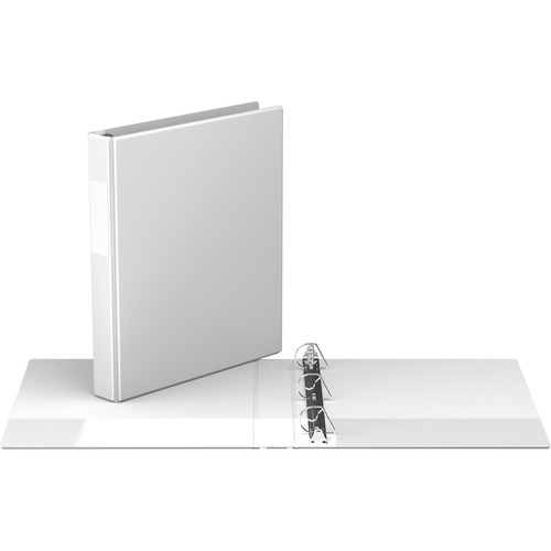 Davis D Ring Commercial Binder - 1" Binder Capacity - 8 1/2" x 11" Sheet Size - D-Ring Fastener(s) - 2 Inside Front & Back Pocket(s) - White - Recycled - 1 Each = RGO230100