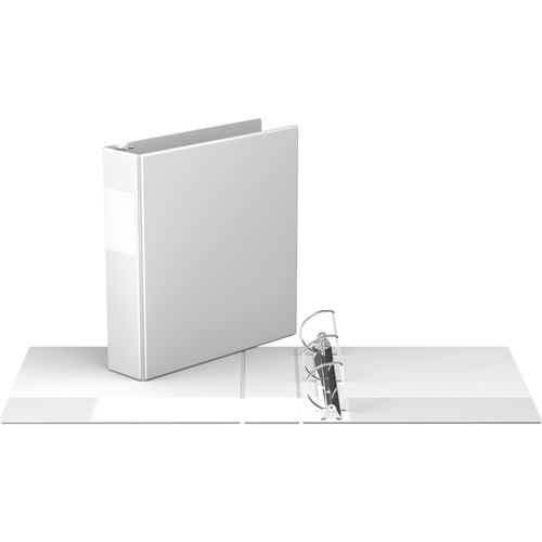 Davis Angle-D Ring Commercial Binder - 2" Binder Capacity - 8 1/2" x 11" Sheet Size - D-Ring Fastener(s) - 2 Inside Front & Back Pocket(s) - Chipboard - White - Recycled - 1 Each = RGO230400