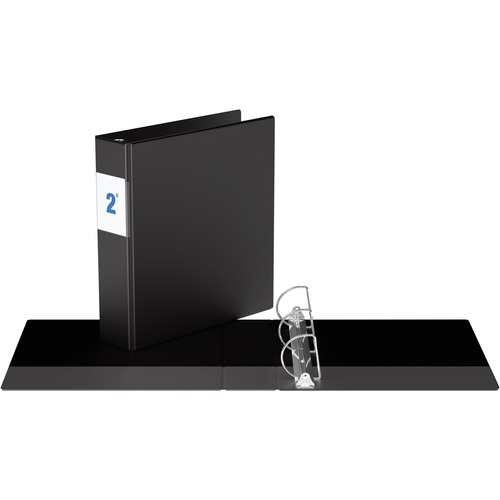 Davis Angle-D Ring Commercial Binder - 2" Binder Capacity - 8 1/2" x 11" Sheet Size - D-Ring Fastener(s) - 2 Inside Front & Back Pocket(s) - Chipboard - Black - Recycled - 1 Each - Standard Ring Binders - RGO230401