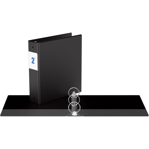 Davis Round Ring Commercial Binder - 2" Binder Capacity - 8 1/2" x 11" Sheet Size - 3 x Round Ring Fastener(s) - 2 Inside Front & Back Pocket(s) - Black - Recycled - 1 Each = RGO231301