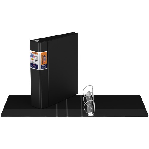 QuickFit D-Ring Deluxe Commercial File Binder - 2" Binder Capacity - 8 1/2" x 11" Sheet Size - 450 Sheet Capacity - D-Ring Fastener(s) - Internal Pocket(s) - Black - Recycled - 1 Each