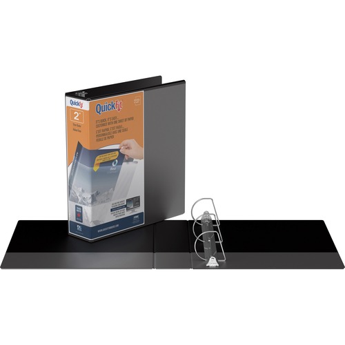 QuickFit QuickFit Angle D-ring View Binder - 2" Binder Capacity - Letter - 8 1/2" x 11" Sheet Size - 3 x D-Ring Fastener(s) - Black - Recycled - Clear Overlay - 1 Each = RGO870301