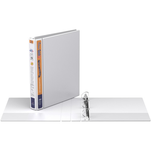 QuickFit QuickFit Round Ring Deluxe View Binder - 1" Binder Capacity - 11" x 8 1/2" Sheet Size - 250 Sheet Capacity - White - Recycled - 1 Each