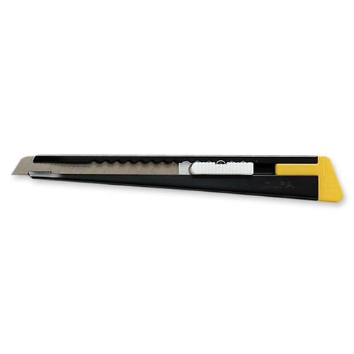 Olfa Standard Duty Ratchet Lock Utility Knife - 7.87" (199.90 mm) Height x 0.67" (17.02 mm) Width x 3.15" (80.01 mm) Length - Retractable, Refillable - Black - 1 Each