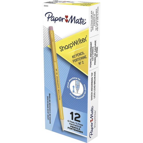 Paper Mate SharpWriter No. 2 Mechanical Pencils - #2 Lead - 0.7 mm Lead Diameter - Goldenrod Barrel